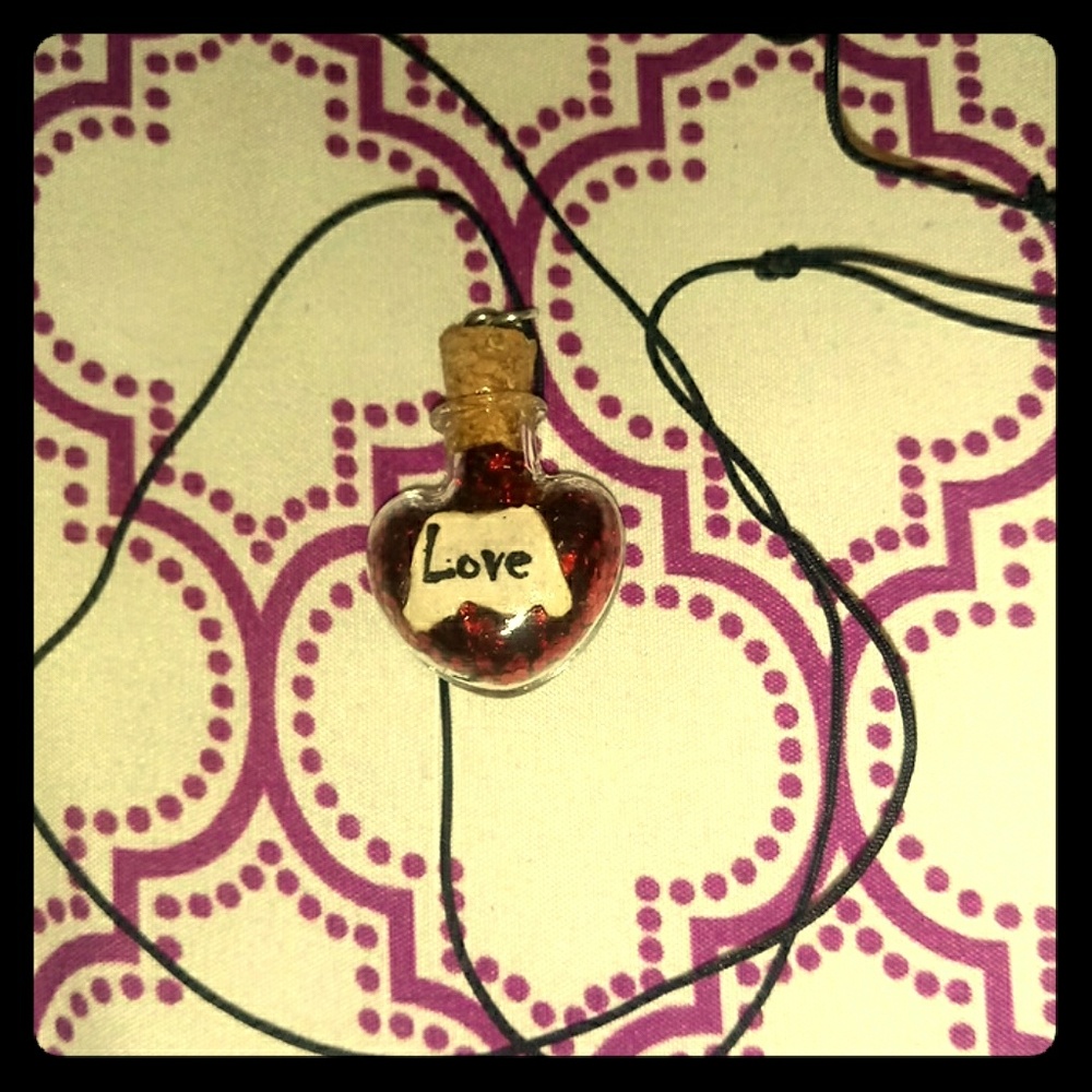 Heart shaped bottle necklace